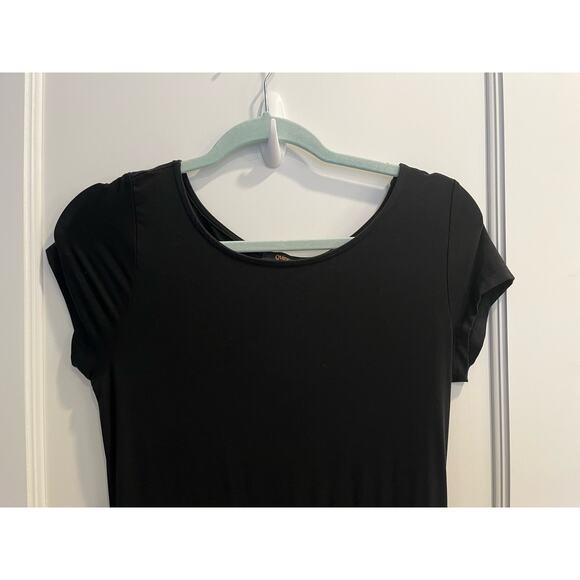 Quince Size M Medium Tencel Jersey Ruched Waist Dress Black Pockets - Picture 4 of 8